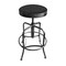 Holland Bar Stool Co Adjustable Stool, Clear Coat Finish, Graph Coal Seat 910CL018 - alternate 1
